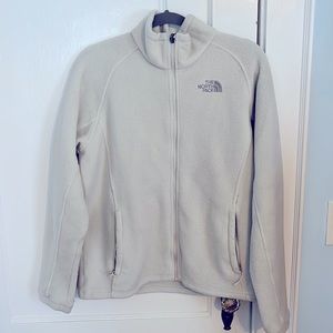 The North Face off white fleece zip up. Size large.